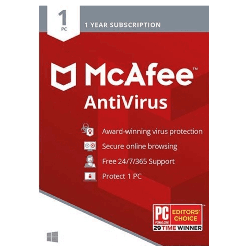McAfee AntiVirus – 1-Year / 1-PC – TSS
